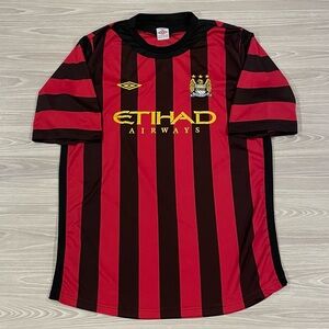 Umbro 2011/12 Manchester City Soccer Jersey Away Football Stripes Men’s Size XL